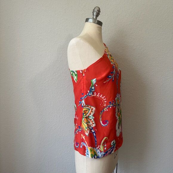 LAUREN RALPH LAUREN Black Label One Shoulder Blouse in Multi Floral Print - Picture 5 of 10